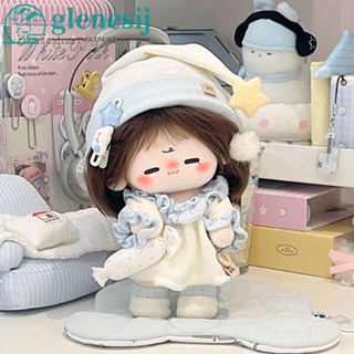 GLENESIJ1套20釐米棉娃娃衣服,睡衣星星帽子棉娃娃衣服,迷你型咖啡色（Brown）毛絨娃娃衣服