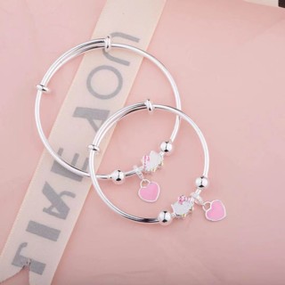 s990純銀轉運手鍊女學生愛心手鐲凱蒂hello kitty 寶寶兒童禮物20250605