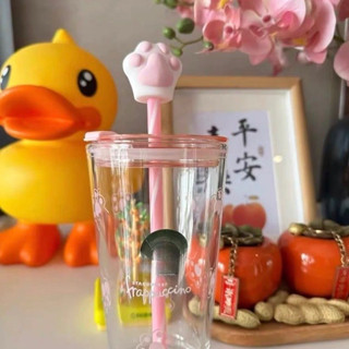 【現貨】星櫻花季吸管杯玻璃杯櫻花盃455ml