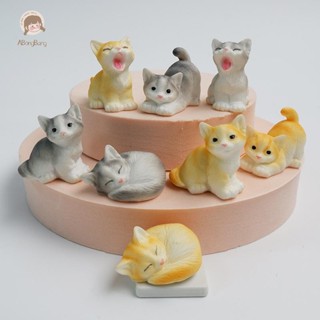 ABongBang 1PC DIY 微景觀家居裝飾樹脂貓飾品小貓公仔動物微型童話花園娃娃屋裝飾漂亮