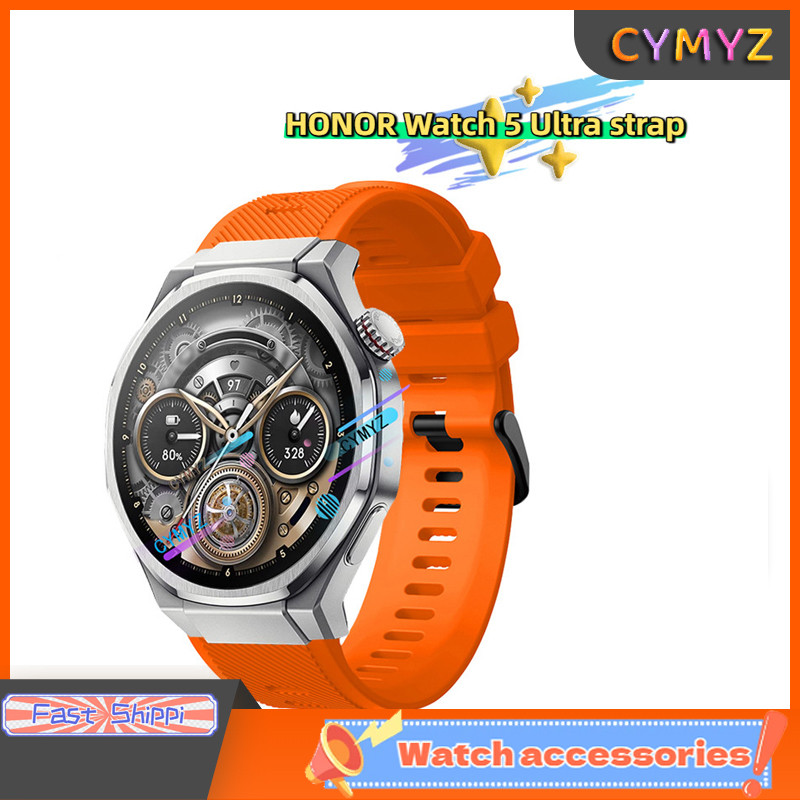Honor Watch 5 Ultra 智能手錶錶帶矽膠錶帶 Honor Watch 5 Ultra 錶帶運動腕帶