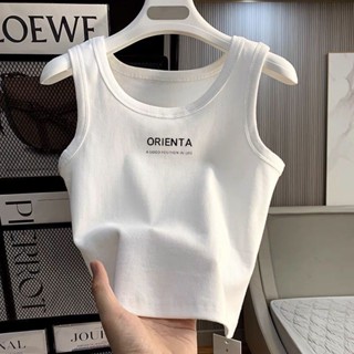 夏季字母吊帶背心新款修身顯瘦韓版無袖休閒短款打底女外上衣外穿