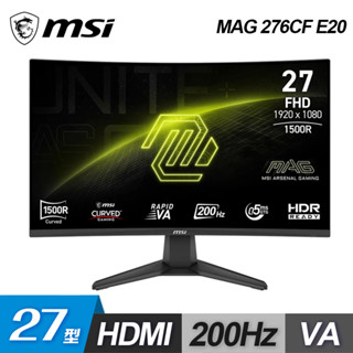【MSI 微星】MAG 276CF E20 27型 VA FHD 200Hz 曲面電競螢幕