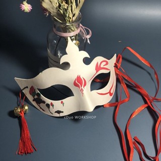 美物推薦日本和風中國風半臉COS紙漿動漫兔子COS塑膠可愛面具漫展兒童女w