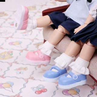ANTIONE 1 雙 Ob11 娃娃鞋,PVC 手工娃娃瑪麗珍鞋,娃娃配件模擬卡通圓頭 Bjd 娃娃皮鞋兒童