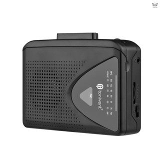 TONIVENT TON009 立體聲卡帶機磁帶機播放軟體FM/AM收音機帶外放喇叭 3.5mm耳機孔 黑色（不帶電池）