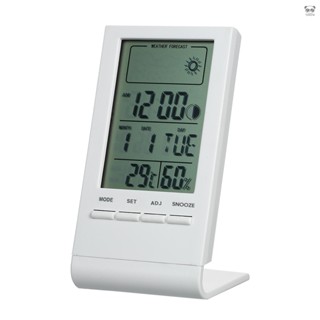 迷你室內數顯溫溼度計 小型桌面家用電子溫度計溼度計 ℃/℉溫度+溼度顯示 溫溼度表帶天氣預測 時間日期顯示 CX-220