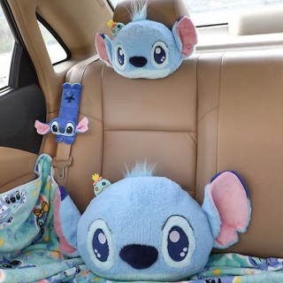 可愛的 Stitch 頭枕卡通動漫 Lilo&Stitch 靠墊安全帶套汽車裝飾禮物