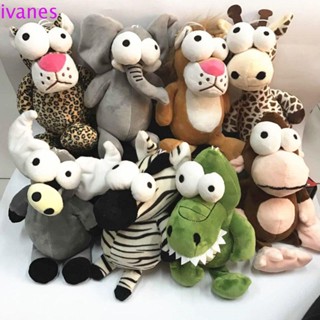 IVANES01動物毛絨玩具,填充娃娃長頸鹿毛絨森林動物娃娃,豹子鱷魚大眼睛大象猴子毛絨兒童玩具