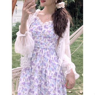 （2025年夏季全新款）仙氣防曬小外套女夏季薄外套短版雪紡上衣配裙子外搭小披肩空調罩衫