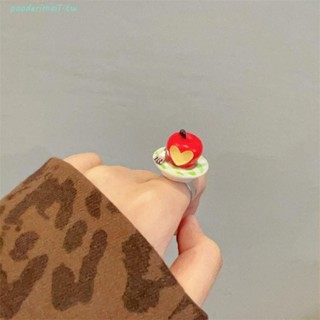 PAODERIMA草莓慕斯蛋糕圈,幾何的迷人的果凍布丁圈,冰淇淋櫻桃水果可愛的戒指夫妻