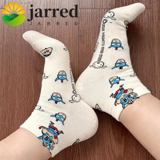 JARRED蠟筆小新及踝襪狗豬卡通戶外運動中筒襪創意純棉透氣Ins風蠟筆小新短襪女孩