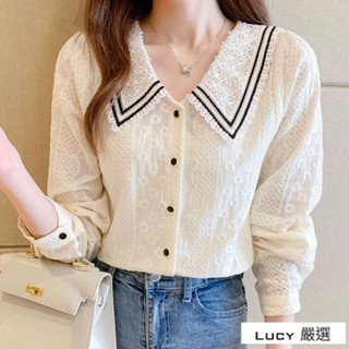 Lucy💕純棉氣質百搭長袖襯衫女裝2025秋季新款時尚設計感小眾上衣ins潮