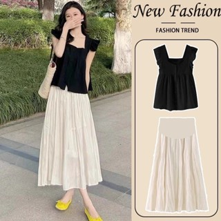 【獨角獸•百貨旗艦店】🛍️孕𡠹裝夏裝套裝2025新款時尚上衣半身裙兩件套洋氣短袖孕媽媽夏季