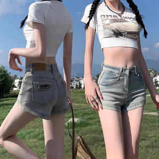 衣時尚 短裙 牛仔褲 熱帶褲 闊腿褲S-2XL新款美式辣妹高腰牛仔短褲做舊彈性修身包臀短褲子MC081-JT2211.