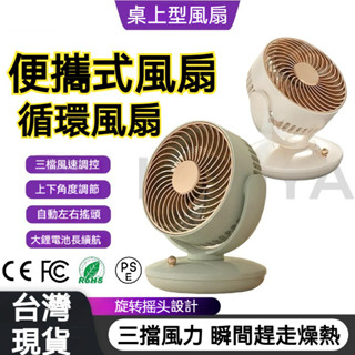🔥臺灣熱銷🔥大風力風扇 旋轉搖頭風扇 循環扇 桌上型風扇 usb充電風扇 空氣循環風扇 電風扇 學生迷你便攜小風扇