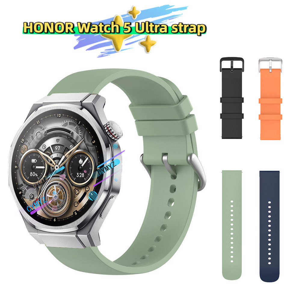 Honor watch 5 Ultra 錶帶矽膠錶帶 Honor watch 5 Ultra 智能手錶錶帶運動腕帶