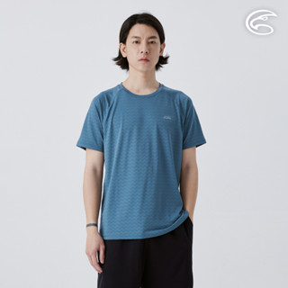 ADISI 男山形緹花消臭快乾圓領上衣 AL2511091 城牆深藍 (M-3XL)｜環保紗 透氣 快乾 抗臭 排汗衣