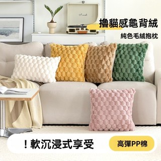 【現貨】抱枕 靠枕 沙發抱枕 沙發靠枕 沙發靠墊 沙發靠背墊 靠枕套 沙發枕頭 沙發枕頭套 純色毛絨靠墊書房靠枕套毛絨