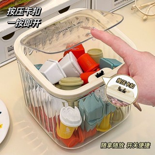 茶包收納盒茶水間茶葉零食筐桌面咖啡膠囊整理神器亞克力帶蓋防塵