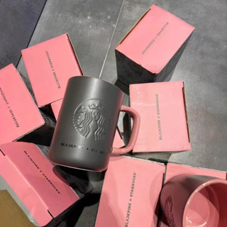 星爸爸杯子水杯JenniE同款黑粉色新款陶瓷杯咖啡杯