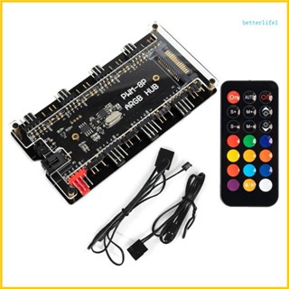 BTM ARGB PWM 風扇集線器,帶遠程 8 個 PWM 風扇和 8 個 ARGB 連接器,用於增強冷卻效能