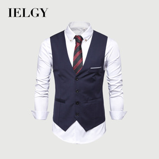 IELGY 商務休閒職業西裝馬夾 新款男士西裝馬甲背心韓版緊身