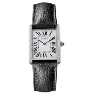 Cartier 卡地亞女表坦克系列鑲鑽石英手錶女士W5200005