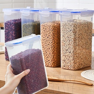 帶蓋的食品儲存容器 - 廚房收納盒 - 冰箱保鮮盒 - 食品儲存密封罐 - 乾果儲存盒 - 用於穀物、堅果和米飯 - 防