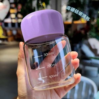 咖啡隨行杯 大象杯 胖胖杯大號牛奶杯豆漿杯帶刻度耐高溫咖啡杯子便攜水杯可加熱玻璃