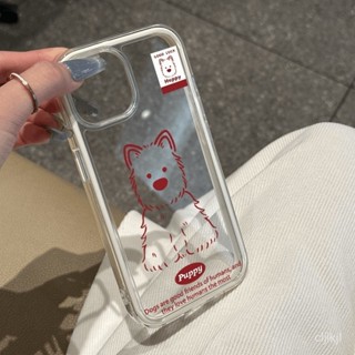 毛絨小狗雙色氣囊手機殻適用於iphone 11 15 13 14 16 12 13PRO 15PRO 13PROMAX