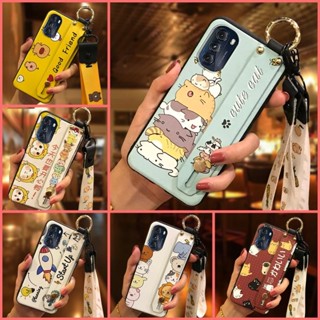 可愛的手機支架手機殼適用於 MOTO G 5G 2022 耐用保護性防震腕帶矽膠支架防塵時尚設計防汙掛繩腕帶後蓋