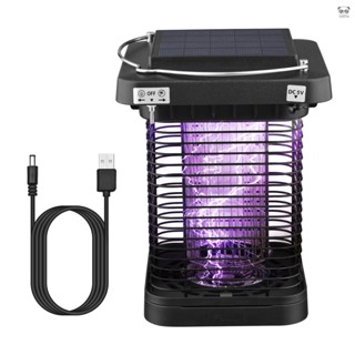 太陽能戶外滅蚊燈 帶LED燈 滅蚊+照明雙模式 紫光誘蚊 電擊式捕蚊燈 IP65防水（內建電池） 適合庭院 花園 草坪等