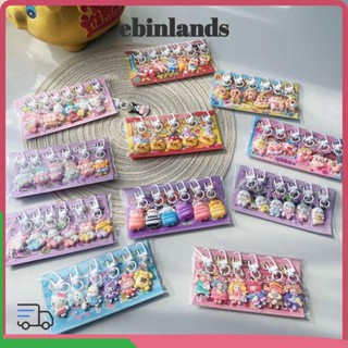 LUCKY-EBINLANDS 6 件/套三麗鷗鑰匙扣,卡通蠟筆小新拉布鑰匙扣,海綿寶寶肉桂卷 Hello Kitty
