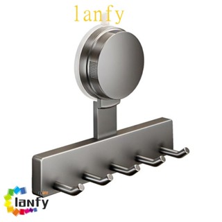 LANFY吸盤掛鉤,附3/5個掛鉤無沖孔毛巾收納架,可重複使用的壁掛式節省空間免打孔衣架廚房