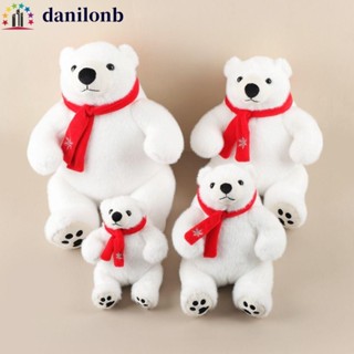 DANILO坐著的北極熊絨毛玩具,大腳圓肚子北極熊毛絨娃娃,收藏圍巾柔軟的動物毛絨公仔