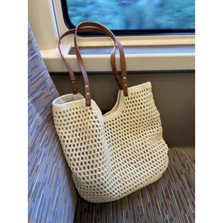 小紅書同款新款網格針織通勤斜揹包旅行ins風大容量腋下包女【Vogue Vibe】