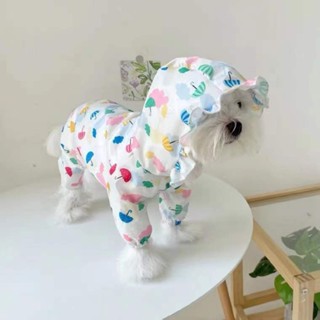 防水寵物小雨衣狗狗四腳泰迪衣服小中型犬比熊博美貓咪春夏款雨衣Waterproof pet raincoat, dog f