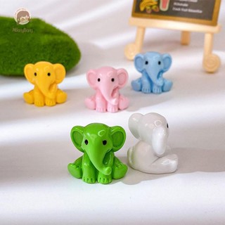 ABongBang 1PC 創意可愛 DIY 樹脂動物模型 3D 坐象微景觀庭院裝飾卡通大象擺件不錯