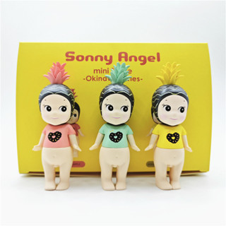 SONNY ANGEL 3 件/套 9 釐米動漫桑尼天使迷你公仔沖繩系列水果菠蘿天使 Q 版 PVC 可動人偶模型娃娃玩