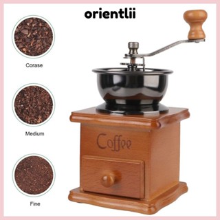 ORIENTLIIY 手動咖啡研磨機,迷你 DIY 手搖研磨機,高品質廚房裝飾木製復古手工咖啡豆研磨機經典咖啡