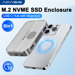 Acasis Magnetic M.2 NVMe SSD 外殼 10Gbps USB C 擴充套件塢,帶冷卻風扇 HDMI