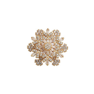 宏雲Hongyun-xs--(5pcs)14K包金保色鑲鋯石可旋轉雪花隔珠手鏈項鍊串珠資料diy飾品配件