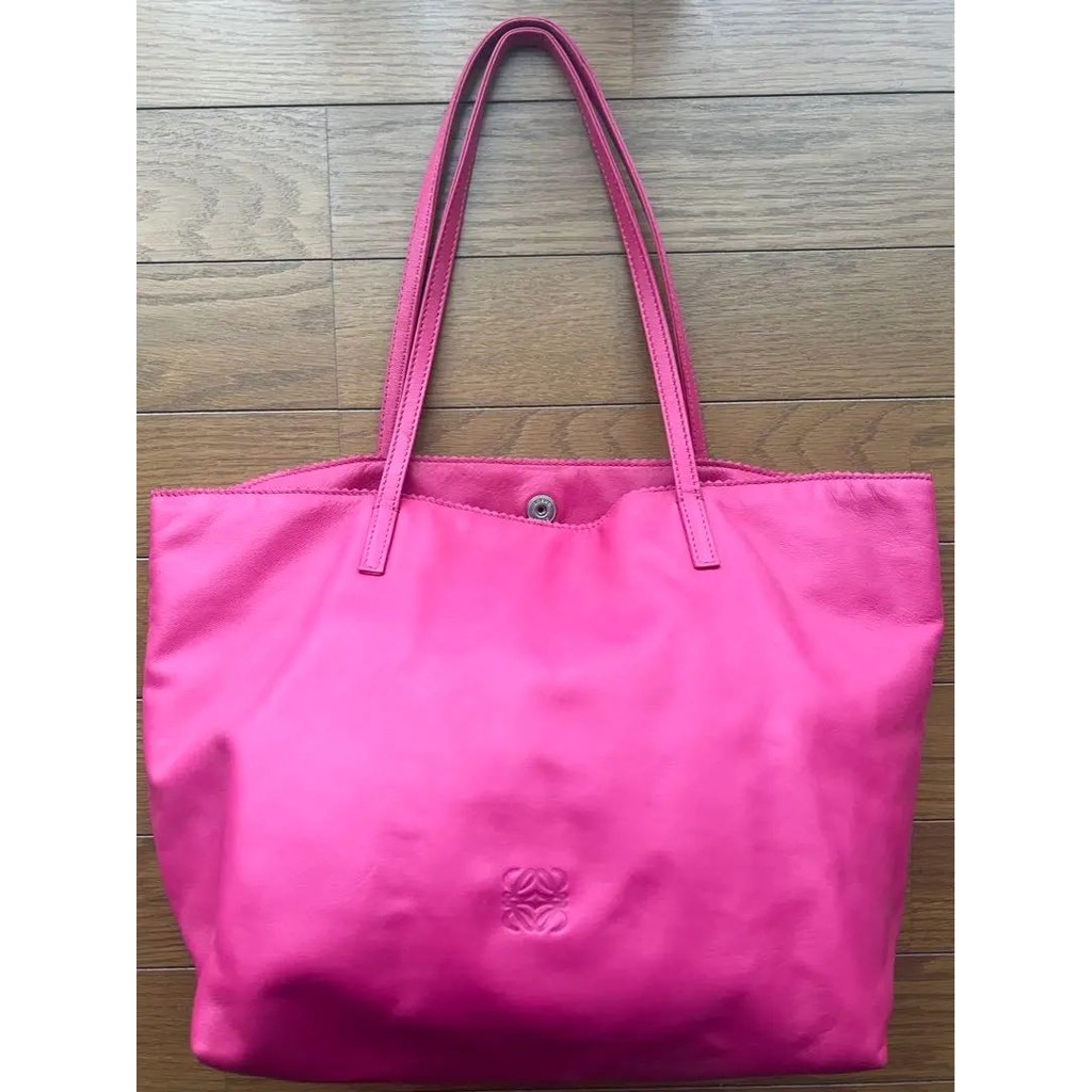 LOEWE 羅威 托特包 Anagram 粉紅色 Nappa皮 日本直送 二手