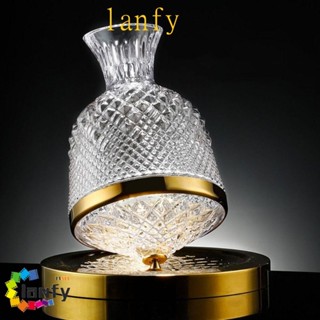LANFY水晶玻璃360度旋轉醒酒器,1500毫升帶底座醒酒器,豪華加厚不倒翁設計酒櫃酒吧