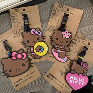 束帶 魔鬼氈束帶 hellokitty凱蒂貓行李牌卡通可愛旅行包吊飾出國行李箱標識牌防丟