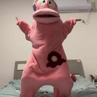 人魚漢頓 醜魚睡衣 醜魚 粉色漢頓醜魚可愛搞怪連身情侶睡衣刷毛加厚珊瑚絨保暖卡通家居服