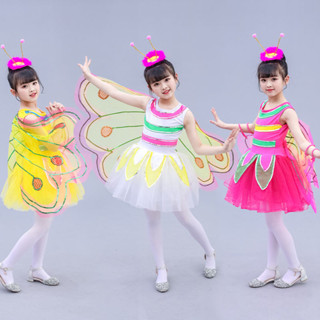 花仙子兒童動物表演服幼兒表演服女童翅膀舞蹈服蟲兒飛蝴蝶表演服
