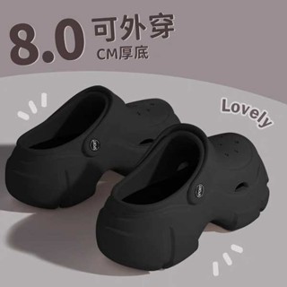 室內拖鞋 nike 拖鞋 8.0踩屎感超厚底eva洞洞鞋女夏季外穿增高包頭戶外沙灘涼拖鞋女士