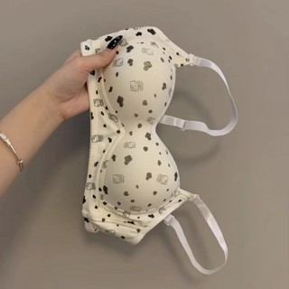 優選精品#魔法貓咪印花內衣女小胸聚攏無鋼圈薄款日係可愛小奶貓少女文胸罩6DAILY